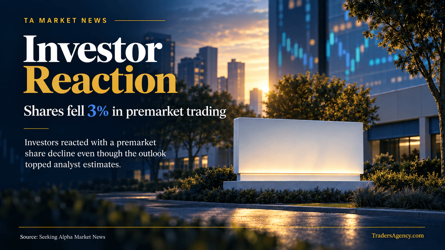 Illustration of a subdued financial district scene representing investor reaction to Jabil's earnings.