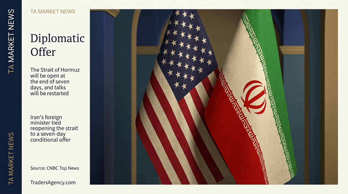Illustration of overlapping American and Iranian flags symbolizing diplomatic talks over the Strait of Hormuz.