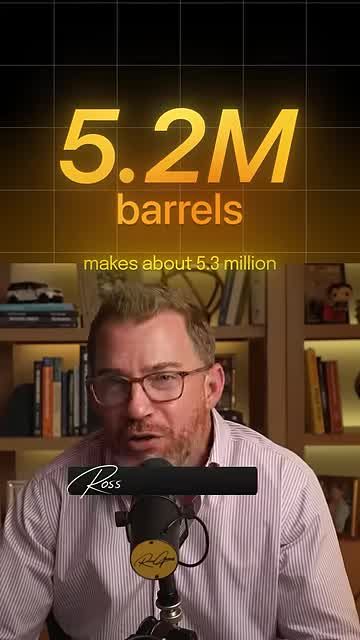 Stat overlay showing US daily diesel production of about 5.3 million barrels