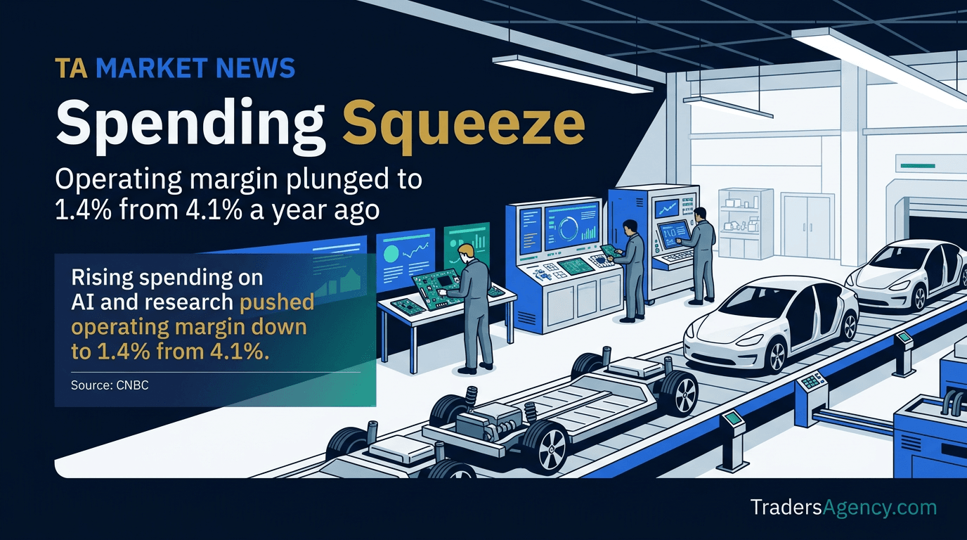 Illustration of a vehicle assembly line with engineers working on research equipment, symbolizing rising operating costs.