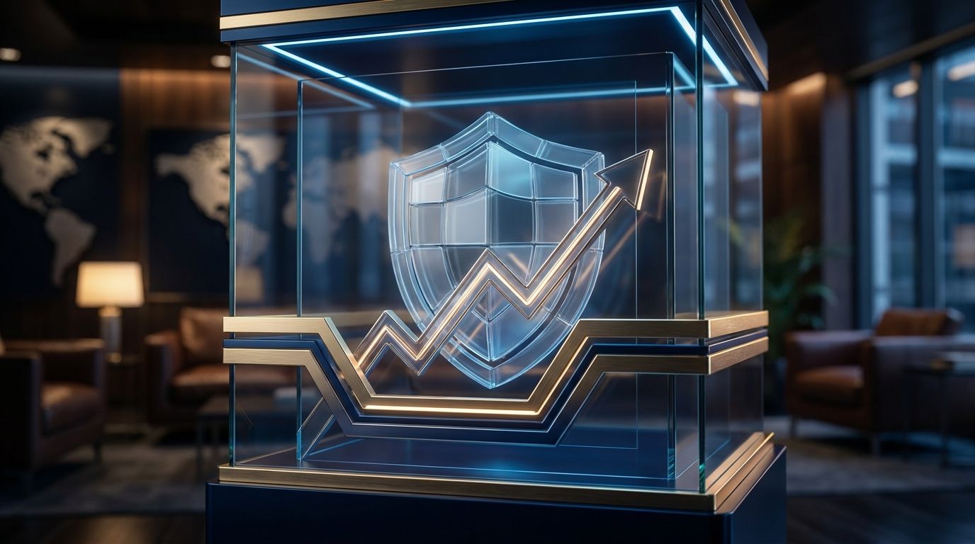 A stock chart showing a strong upward trend is visually "sandwiched" between two horizontal barrier lines — one above acting as a ceiling and one below acting as a floor — creating a defined channel or corridor effect.