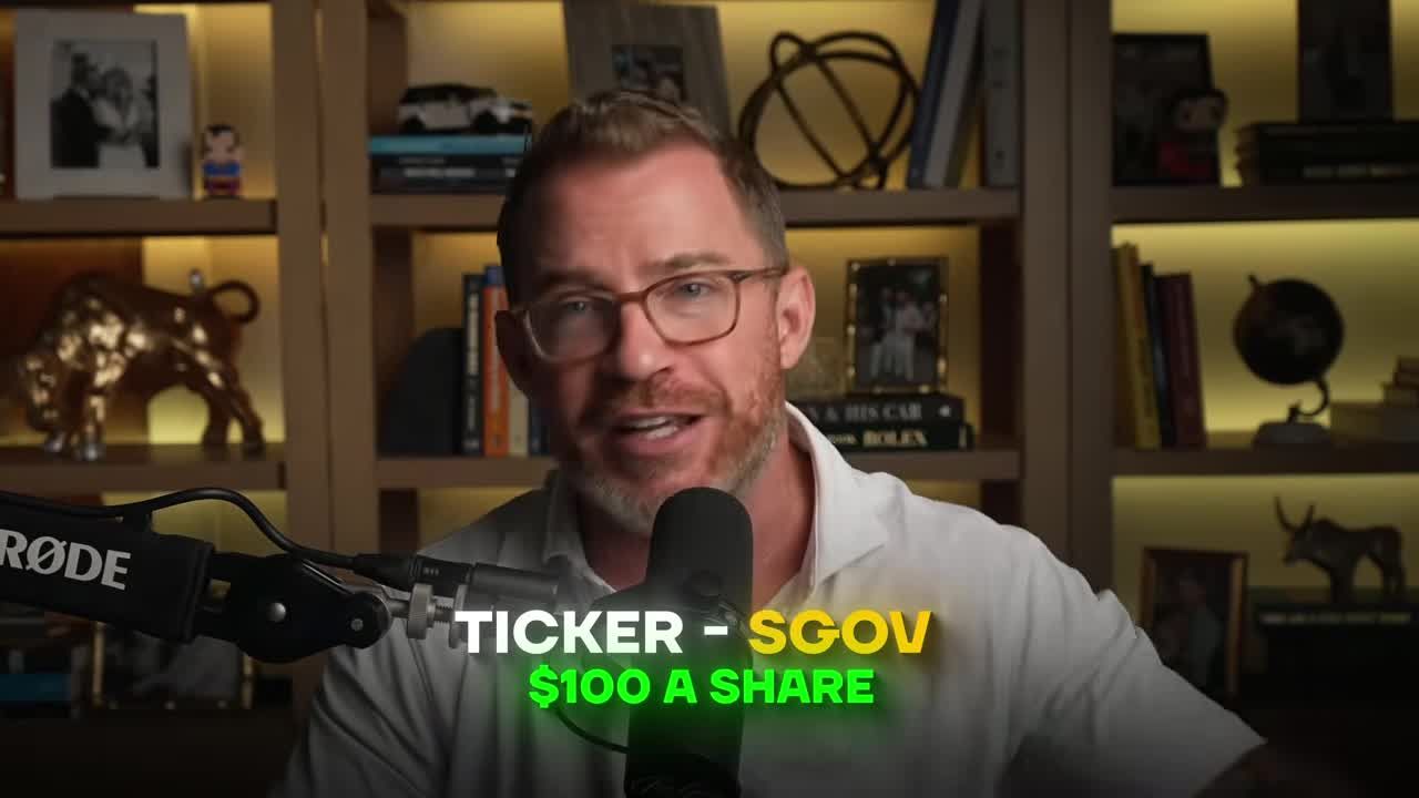 Ticker callout showing SGOV at $100 a share
